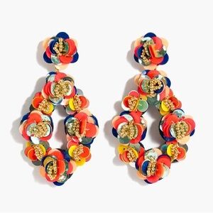 J. Crew Leather Backed Sequin Petal Earrings NWT!